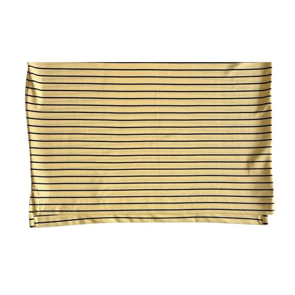 FJ Footjoy Men's Polo Shirt Medium Yellow Navy Stripe Unknown Golf Course Logo - Picture 7 of 12